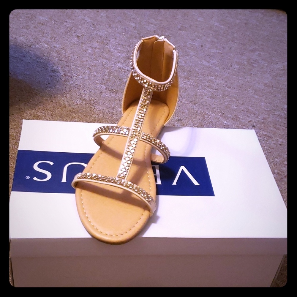 Brand New Gold Sequin Sandals